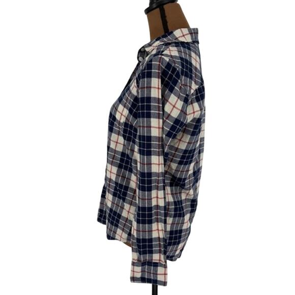J. Crew Plaid Fitted Flannel Shirt in Blue and Red – Size Small - Picture 6 of 8
